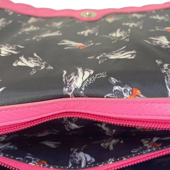 Ted Baker Fluorescent Pink Scallop Edge Clutch EUC - Picture 12 of 14